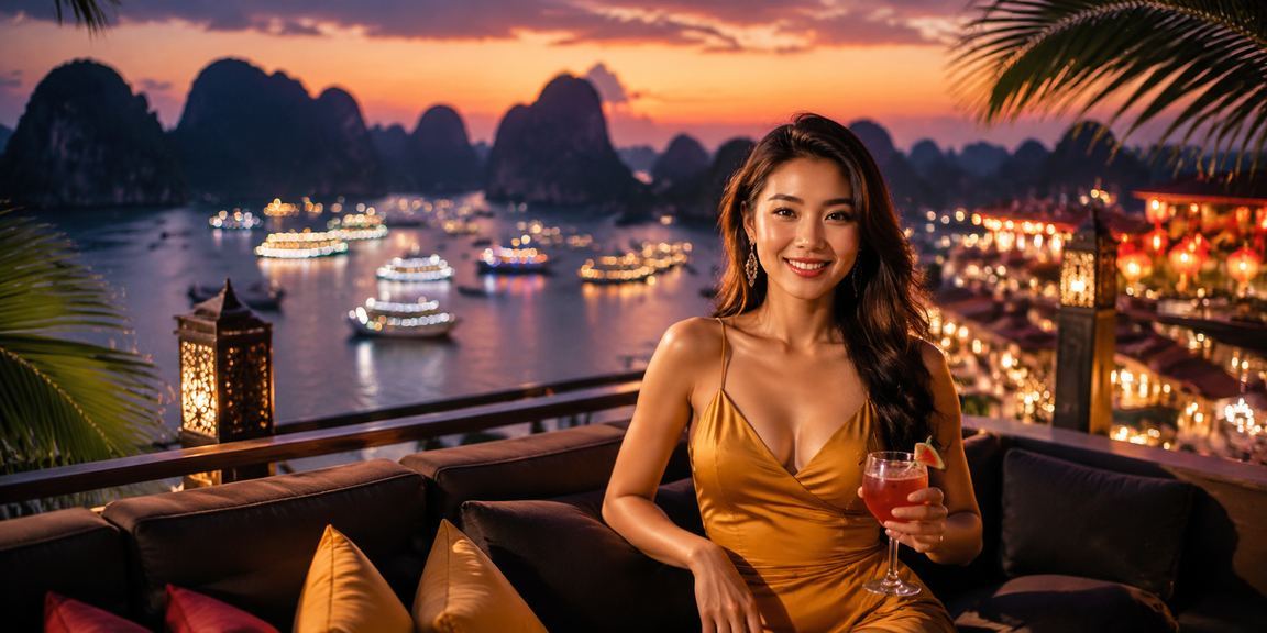 Người dùng Hạ Long tham gia cá cược tại chợ đêm ven vịnh trong không khí lễ hội